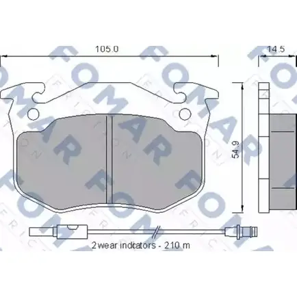 Тормозные колодки, дисковые, комплект FOMAR FRICTION 4315317 RXV3OT FO 528281 20 635