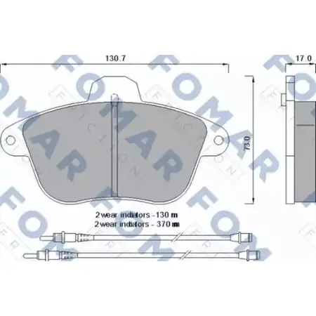 Тормозные колодки, дисковые, комплект FOMAR FRICTION 21 504 FO 593481 4315333 A7NFFVB