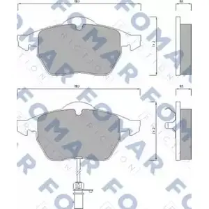 Тормозные колодки, дисковые, комплект FOMAR FRICTION 4315444 FO 668681 21938 2067 6 изображение 0