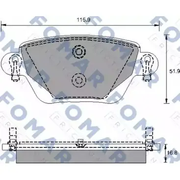 Тормозные колодки, дисковые, комплект FOMAR FRICTION 235 57 FO 684681 375OD88 4315499 изображение 0