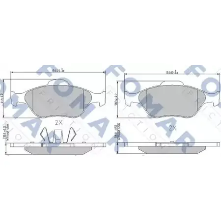 Тормозные колодки, дисковые, комплект FOMAR FRICTION 232 02 FO 685181 4315501 23604