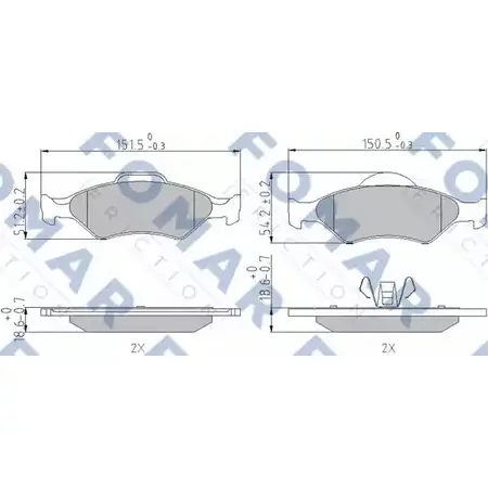 Тормозные колодки, дисковые, комплект FOMAR FRICTION 2320 0 FO 685381 4315502 23201