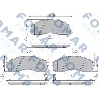 Тормозные колодки, дисковые, комплект FOMAR FRICTION FO 685981 236 49 23650 4315503