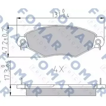 Тормозные колодки, дисковые, комплект FOMAR FRICTION 23 205 9I3VQH 4315514 FO 688181