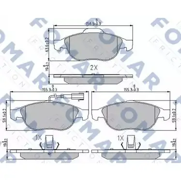 Тормозные колодки, дисковые, комплект FOMAR FRICTION 23141 2 3140 FO 688681 4315519 изображение 0