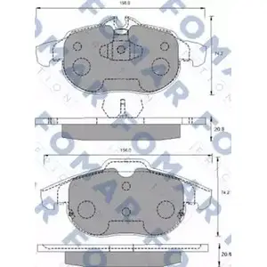 Тормозные колодки, дисковые, комплект FOMAR FRICTION FO 689581 4315526 23403 2 3402