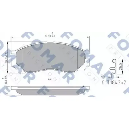 Тормозные колодки, дисковые, комплект FOMAR FRICTION 4315530 I378P5 232 90 FO 690781 изображение 0