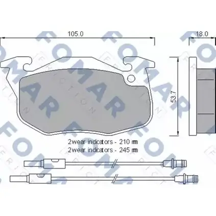 Тормозные колодки, дисковые, комплект FOMAR FRICTION 20906 4315561 FO 769481 209 05 изображение 0