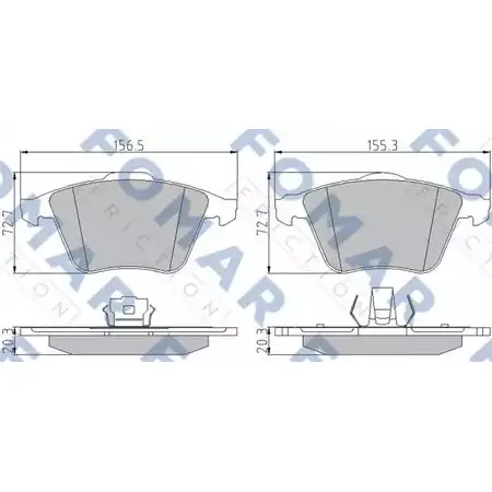 Тормозные колодки, дисковые, комплект FOMAR FRICTION 2380 1 FO 849781 4315594 23912