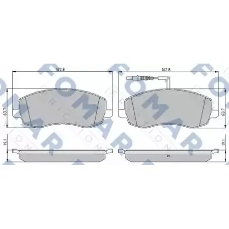 Тормозные колодки, дисковые, комплект FOMAR FRICTION 2 4839 FO 893781 24840 4315647 изображение 0