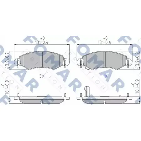 Тормозные колодки, дисковые, комплект FOMAR FRICTION 2 3605 4315650 23606 FO 894781 изображение 0