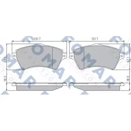 Тормозные колодки, дисковые, комплект FOMAR FRICTION RX0PH 23 615 FO 905881 4315726