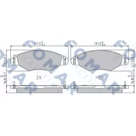 Тормозные колодки, дисковые, комплект FOMAR FRICTION FO 906881 23598 4315738 2359 7