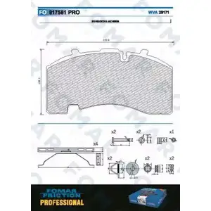 Тормозные колодки, дисковые, комплект FOMAR FRICTION P72IP 4315820 2 9171 FO 917581 изображение 0