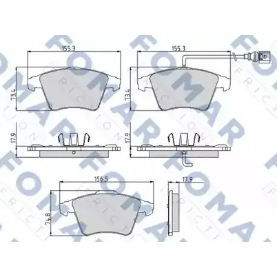 Тормозные колодки, дисковые, комплект FOMAR FRICTION FO 918981 4315824 237 46 23747 изображение 0