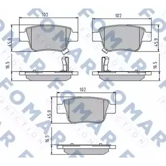 Тормозные колодки, дисковые, комплект FOMAR FRICTION FO 924181 4315854 2 3620 23621 изображение 0