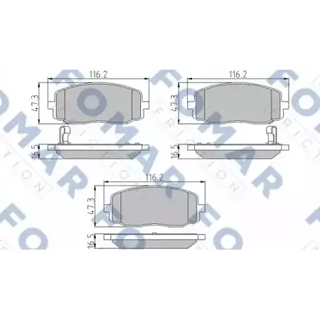 Тормозные колодки, дисковые, комплект FOMAR FRICTION 4315912 2427 5 FO 932281 24410 изображение 0