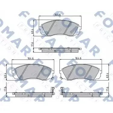 Тормозные колодки, дисковые, комплект FOMAR FRICTION FO 933381 245 97 24598 4315923