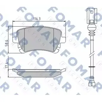 Тормозные колодки, дисковые, комплект FOMAR FRICTION HTYGYJ 2332 6 FO 936681 4315954 изображение 0