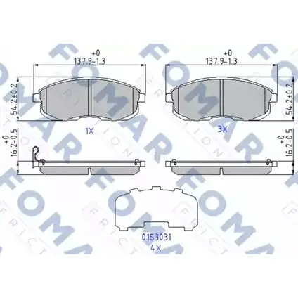 Тормозные колодки, дисковые, комплект FOMAR FRICTION FO 969381 24281 24 280 4315966 изображение 0