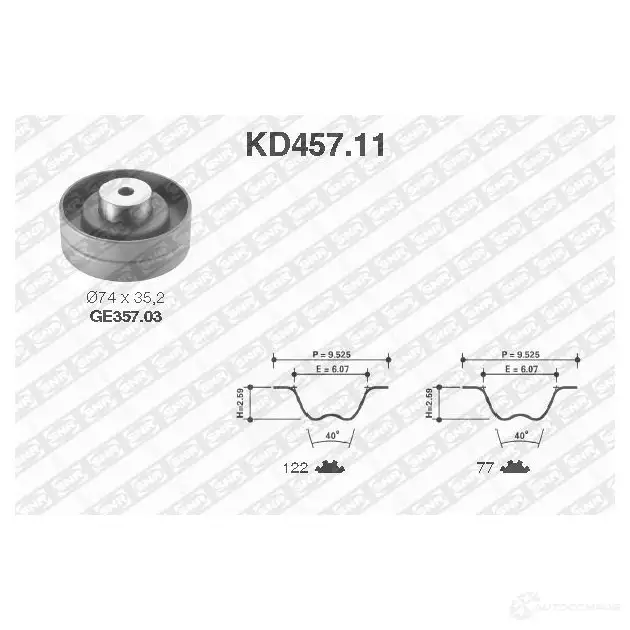 Комплект ремня ГРМ NTN-SNR 1166073 GTJ PP KD457.11 3413520332464 изображение 0