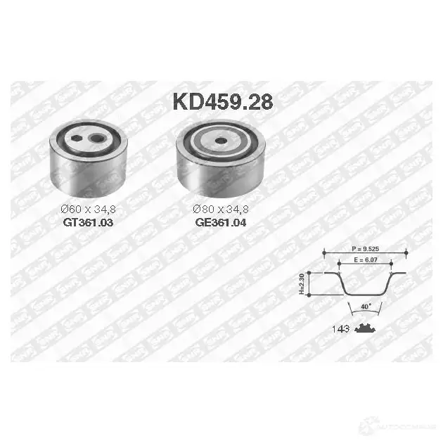 Комплект ремня ГРМ NTN-SNR 1166219 KD459.28 3413520332945 OUXZS U0