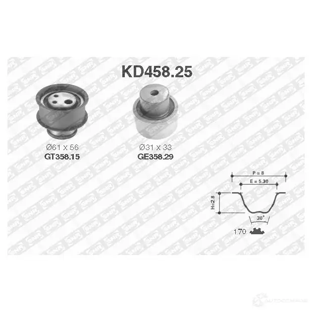 Комплект ремня ГРМ NTN-SNR ZG57 U KD458.25 1166162 3413520332747