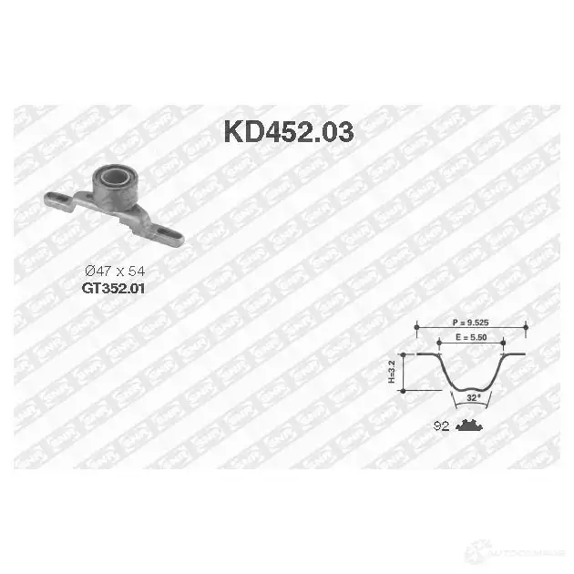 Комплект ремня ГРМ NTN-SNR KD452.03 3413520319625 1165942 1I2 59 изображение 0