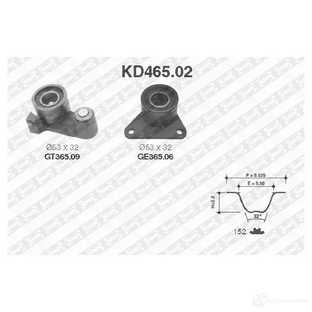 Комплект ремня ГРМ NTN-SNR 3413520629441 KQ NU86O KD465.02 1166267 изображение 0