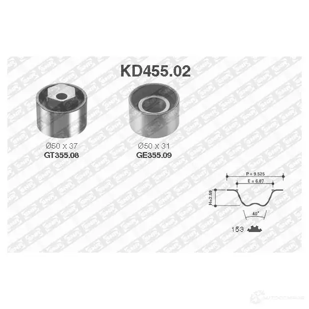 Комплект ремня ГРМ NTN-SNR 1166000 06 GADW 3413520319724 KD455.02 изображение 0