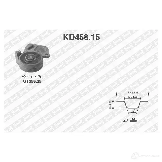 Комплект ремня ГРМ NTN-SNR 9 0QHA 1166152 KD458.15 3413520332648