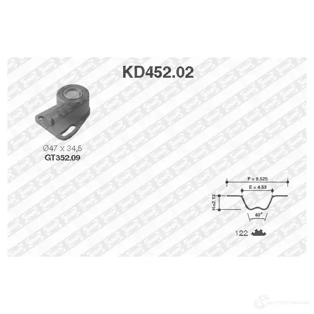Комплект ремня ГРМ NTN-SNR 3413520319618 DE 7J7 KD452.02 1165941 изображение 0
