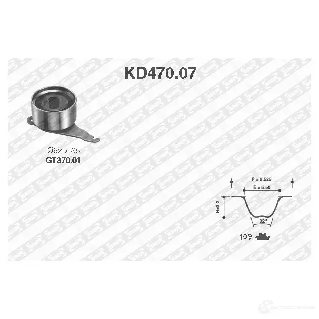 Комплект ремня ГРМ NTN-SNR KD470.07 1166318 3413520462574 AZ8GP T изображение 0