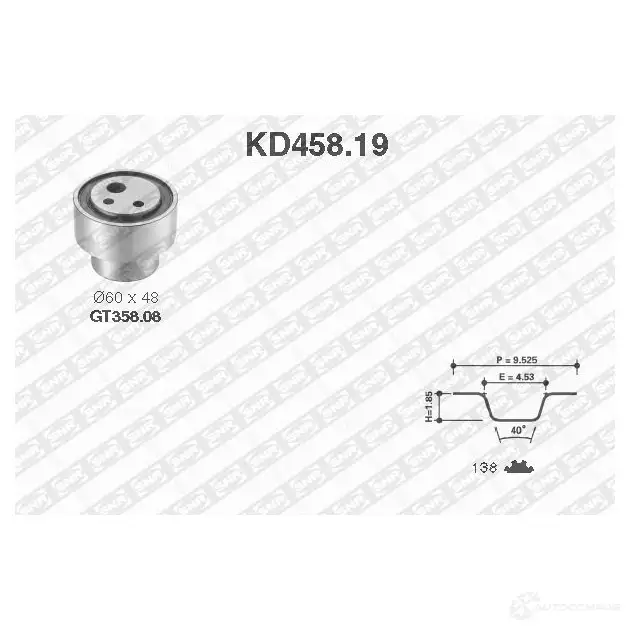 Комплект ремня ГРМ NTN-SNR 8LPW V 3413520332686 1166156 KD458.19