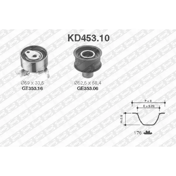 Комплект ремня ГРМ NTN-SNR 1165975 3413520332211 MF 256 KD453.10 изображение 0