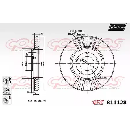 Тормозной диск MAXTECH 4325690 NDCPOY 811128.6980 811 128 изображение 0