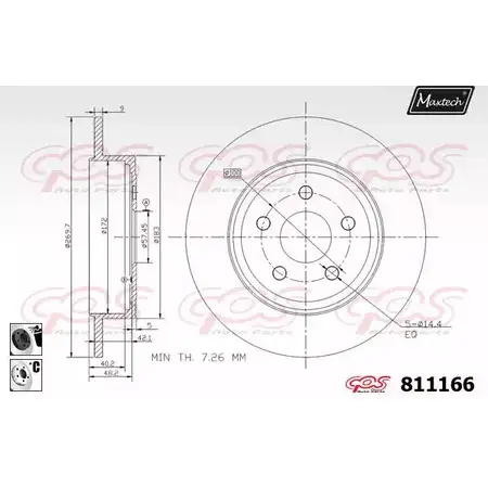 Тормозной диск MAXTECH 811 166 AROHY0M 811166.6060 4325704 изображение 0