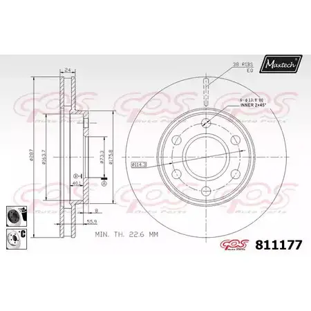Тормозной диск MAXTECH U8WSPK0 811177.6060 4325720 8 11177