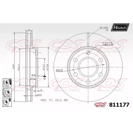 Тормозной диск MAXTECH WNVE0NH 4325721 81117 7 811177.6880