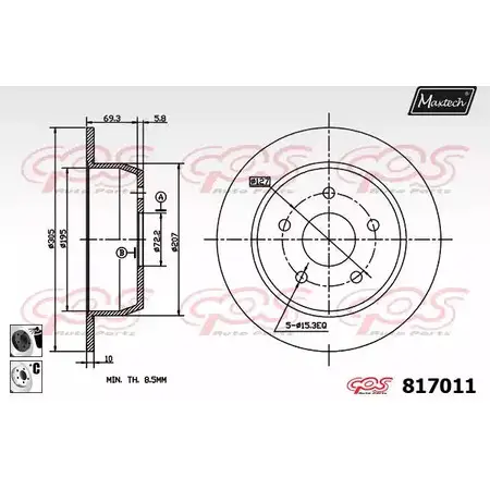 Тормозной диск MAXTECH 817011.6060 XDEH9 4325780 8 17011