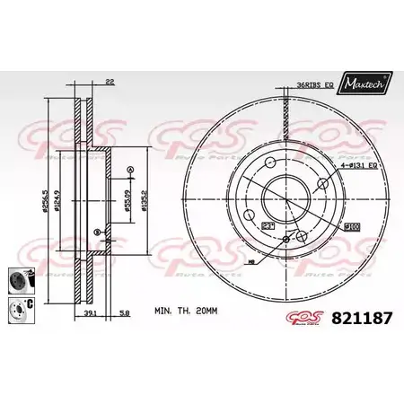 Тормозной диск MAXTECH 821187.6060 8J6E3 82118 7 4325804