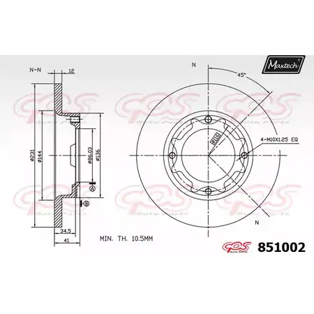 Тормозной диск MAXTECH D1FTL 85100 2 4326162 851002.0000