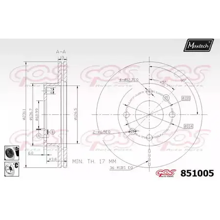 Тормозной диск MAXTECH QYQS1M 4326175 851005.6060 851 005 изображение 0