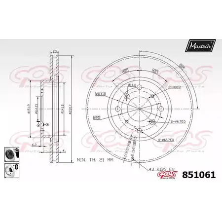 Тормозной диск MAXTECH 0D108KA 851061.6060 8 51061 4326255