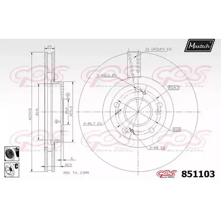 Тормозной диск MAXTECH 85 1103 DSDO9IM 4326307 851103.6060 изображение 0