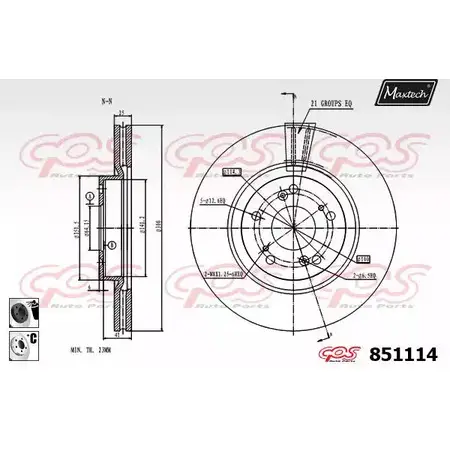 Тормозной диск MAXTECH 85 1114 851114.6060 FRLQ3 4326347