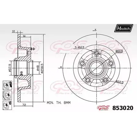 Тормозной диск MAXTECH 4326431 L4AJ42N 8530 20 853020.6880 изображение 0