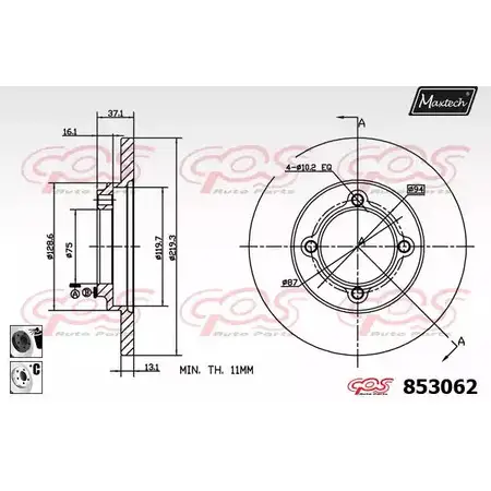 Тормозной диск MAXTECH 853 062 PSGV7 4326486 853062.6060 изображение 0