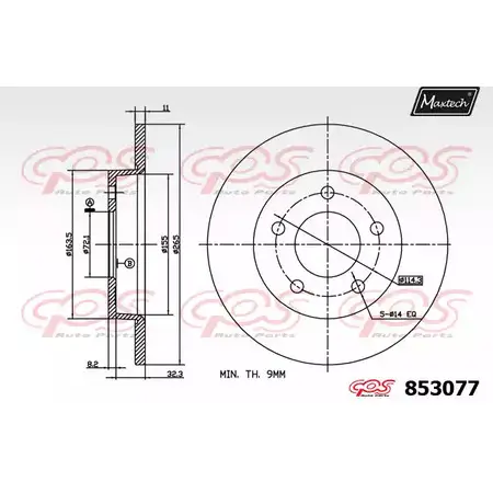 Тормозной диск MAXTECH 8530 77 6Z6WA8X 853077.0000 4326505 изображение 0