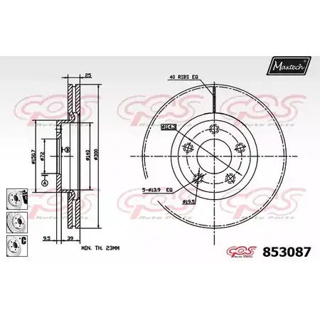 Тормозной диск MAXTECH 853087.6980 4326548 GXYHVDT 8530 87